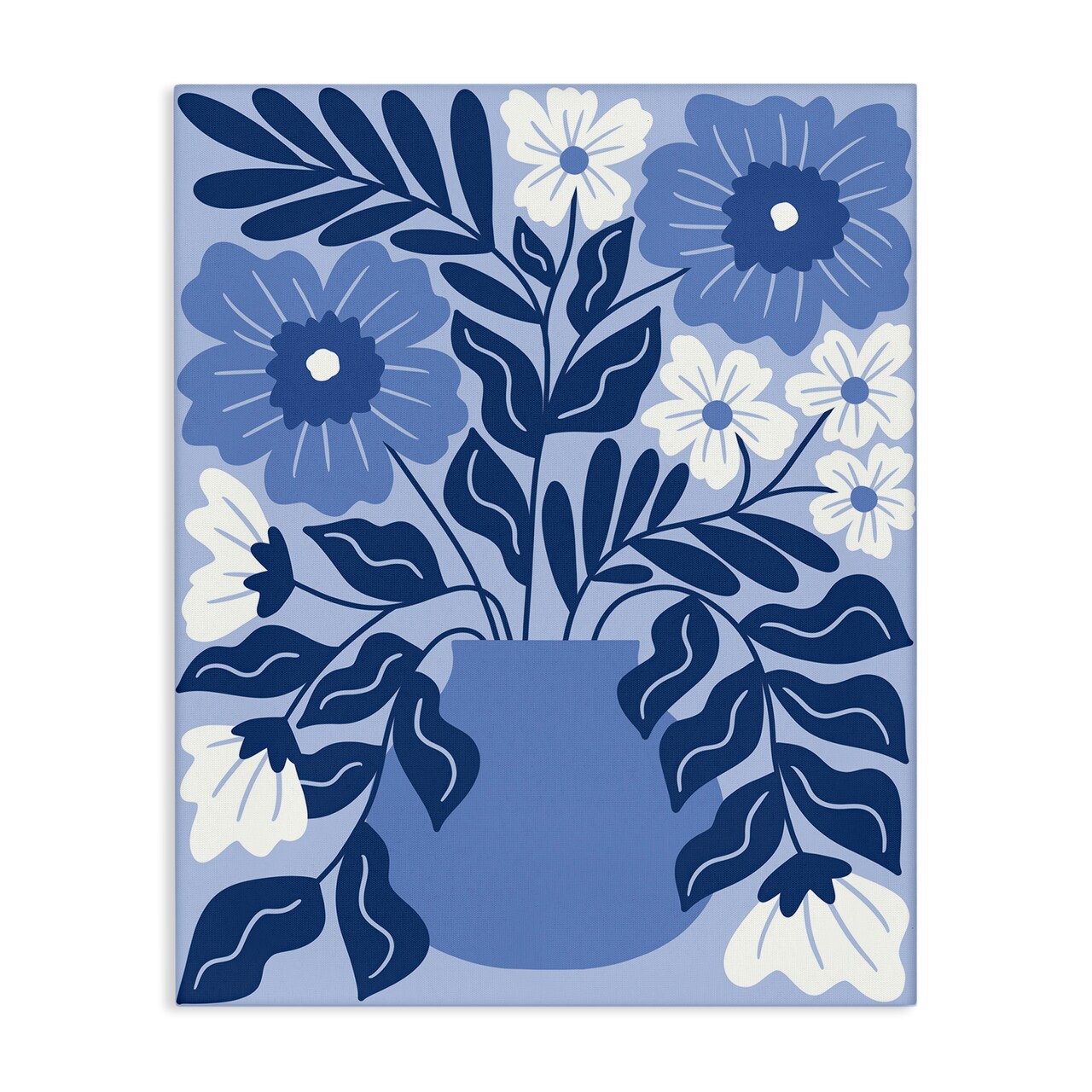 Stupell Industries Funky Blue Florals Canvas Wall Art Design by Taylor Shannon Designs